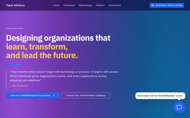 Screenshot of CHANGEReadyX® | Are You Ready For The Next Change?