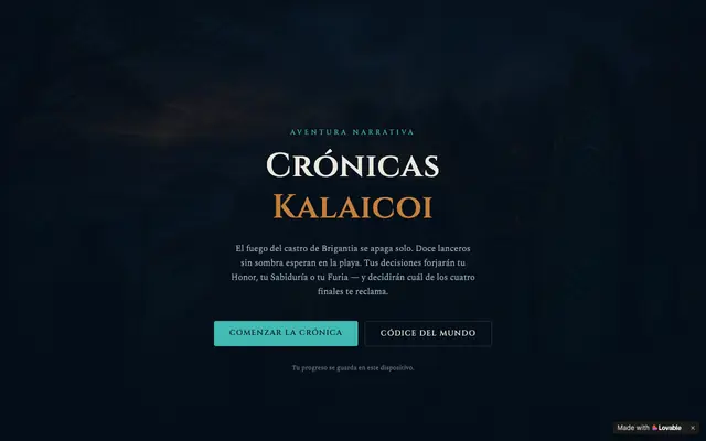 Screenshot of Crónicas Kalaicoi — Aventura narrativa
