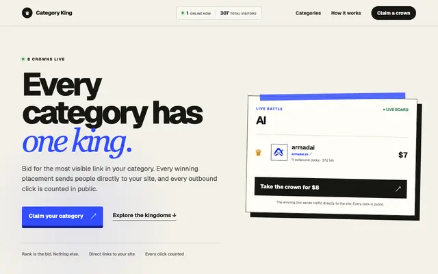Screenshot of categoryking.lol