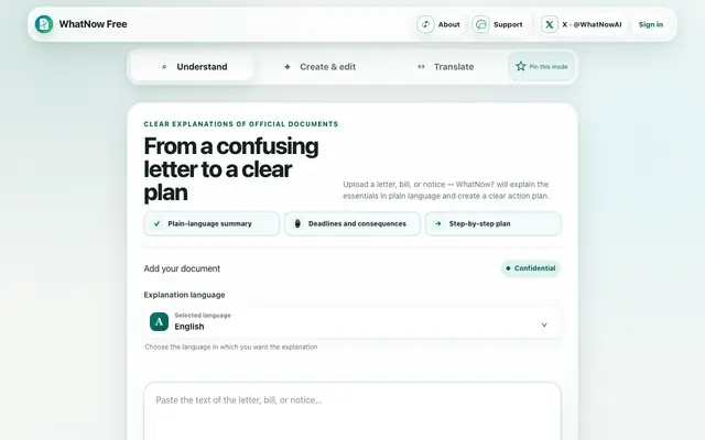 Screenshot of WhatNow? — know what to do next
