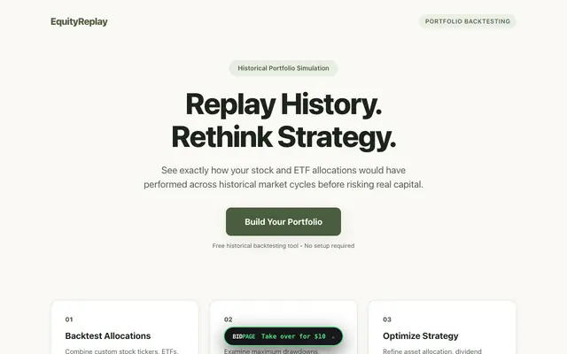 Screenshot of BidPage.lol — this website is for sale for $5