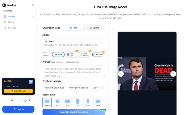 Screenshot of lunalisa.cc
