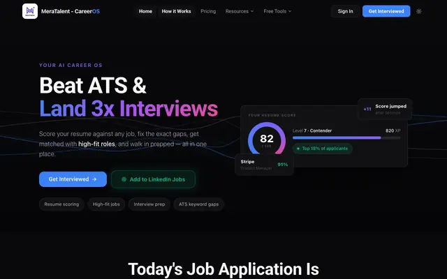 Screenshot of MeraTalent - Get More Interviews Faster