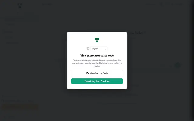 Screenshot of Ptero – AI Chat For Developers