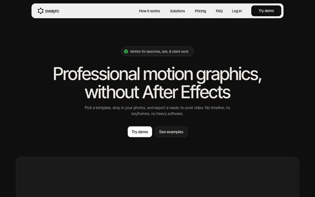 Screenshot of Swayro - Premium Motion Without After Effects