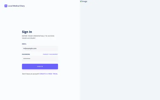 Screenshot of Local Medical Diary - Practice Management