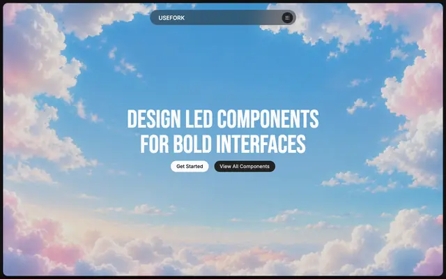 Screenshot of USEFORK — Design Led Components for Bold Interfaces