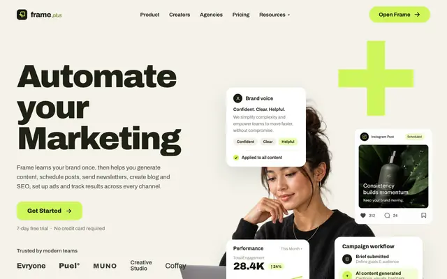 Screenshot of Frame — AI Marketing Operating System