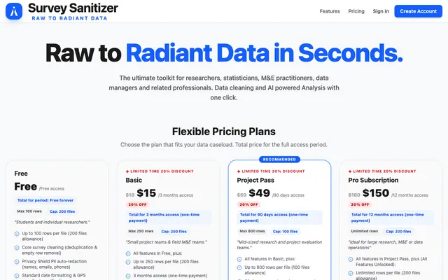 Screenshot of Survey Sanitizer | Data Integrity Pro