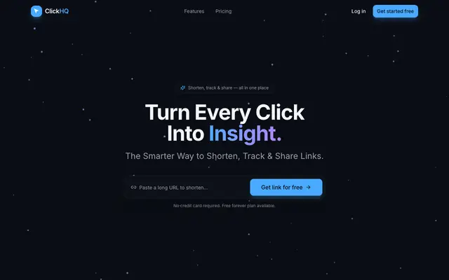 Screenshot of ClickHQ — Turn Every Click Into Insight
