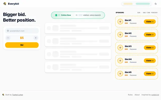 Screenshot of Everybid · The Public Pay-to-Rank Leaderboard