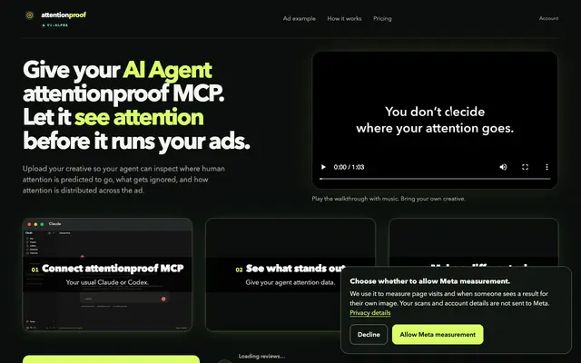 Screenshot of AttentionProof — Check attention before you ship