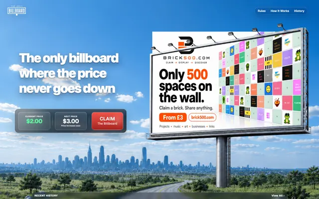 Screenshot of theonlybillboard.com