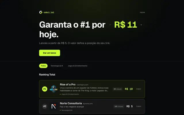 Screenshot of cobri - quem vai ficar no topo?