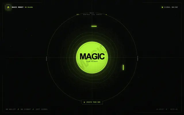 Screenshot of magicmoneyonsolana.xyz