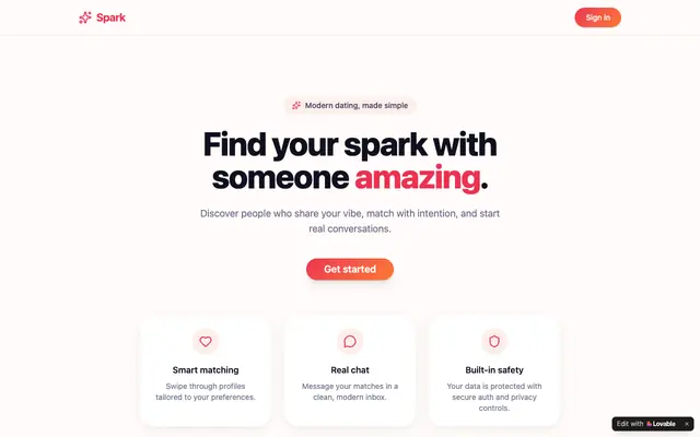 Screenshot of Spark — Find Your Spark