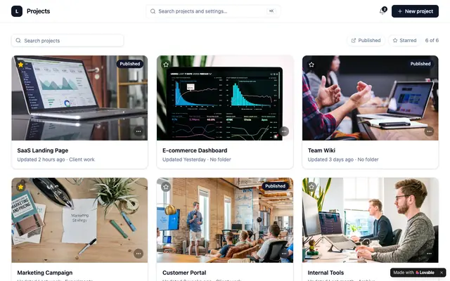 Screenshot of Dashboard — Project Overview