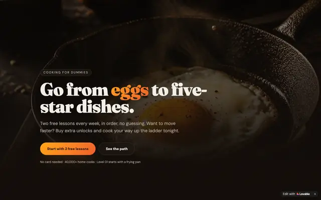 Screenshot of Cooking for Dummies — Noob to Pro, 2 Free Lessons a Week