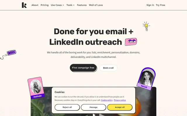 Screenshot of Most Cold Outreach Sucks. Yours Won't. | Ken AI