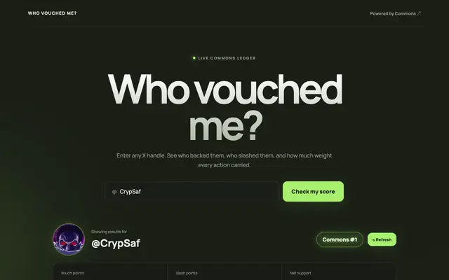 Screenshot of Who Vouched Me?