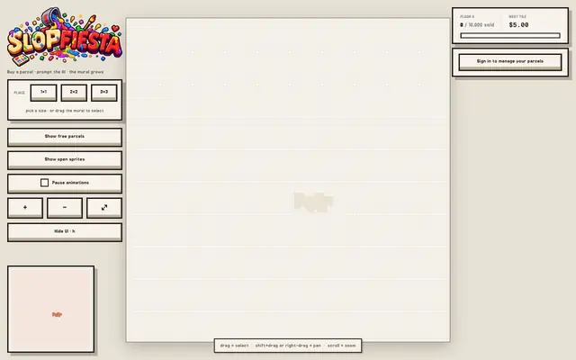 Screenshot of Slopfiesta — the AI mural