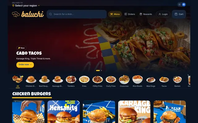 Screenshot of Baluchi — Street Food Delivery in Malé