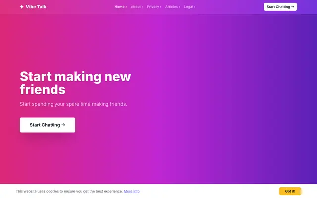Screenshot of Vibe Talk — Free Random Chat, Video Call & Meet Strangers Online