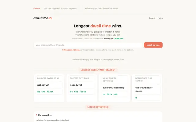 Screenshot of dwelltime.lol