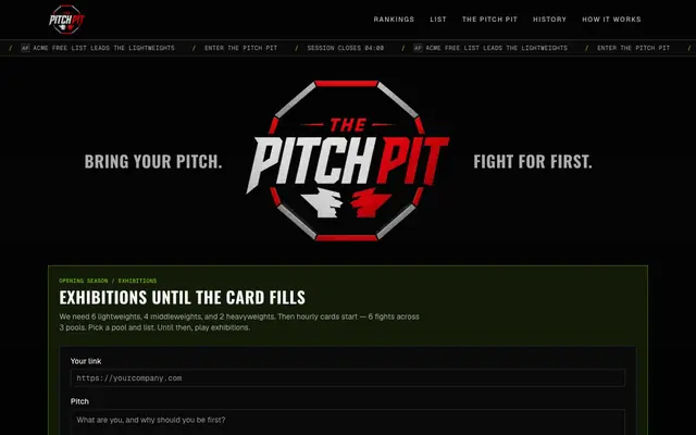 Screenshot of The Pitch Pit