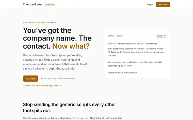Screenshot of Outbound by The Load Letter