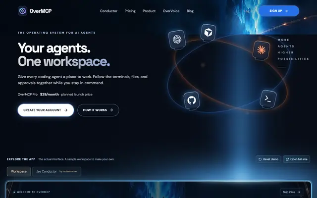 Screenshot of OverMCP — The live product rank race