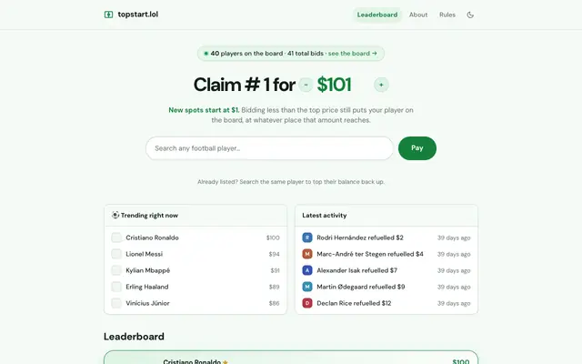 Screenshot of topstart.lol
