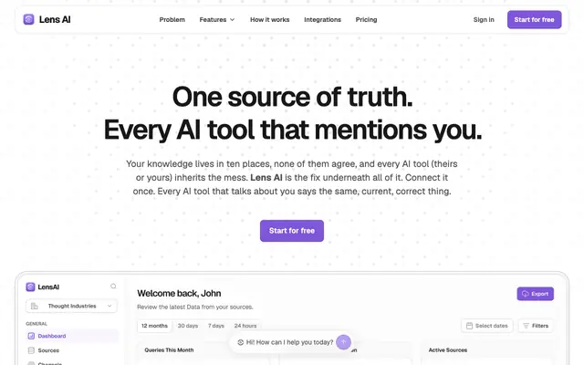 Screenshot of Lens AI