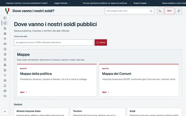Screenshot of DoveVannoINostriSoldi