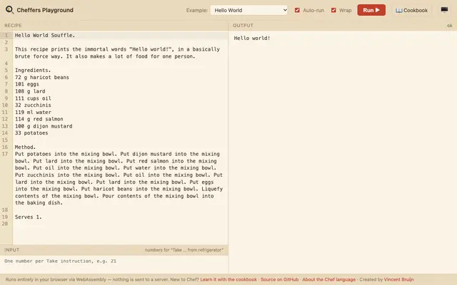 Screenshot of Cheffers — Chef Playground