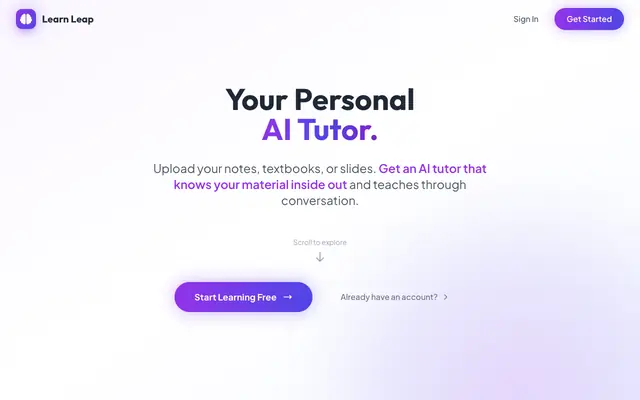Screenshot of Learn Leap