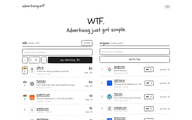 Screenshot of advertising.wtf