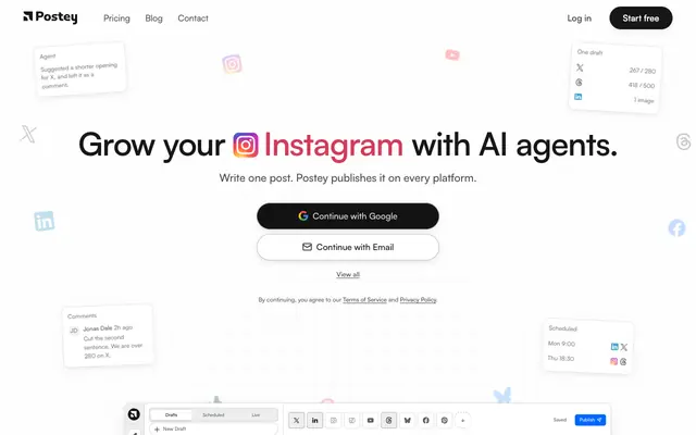 Screenshot of One draft. Your whole team in it at once | Postey.ai