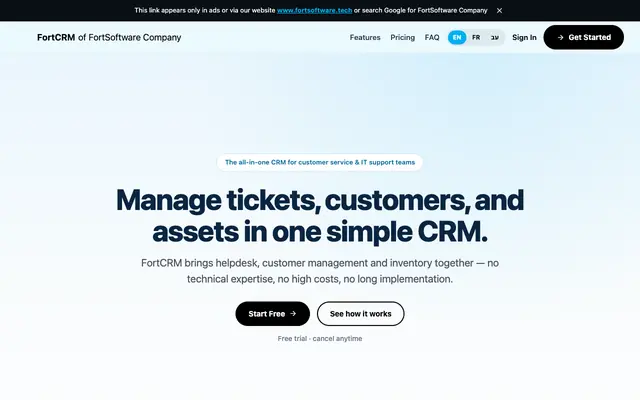 Screenshot of FortCRM by FortSoftware