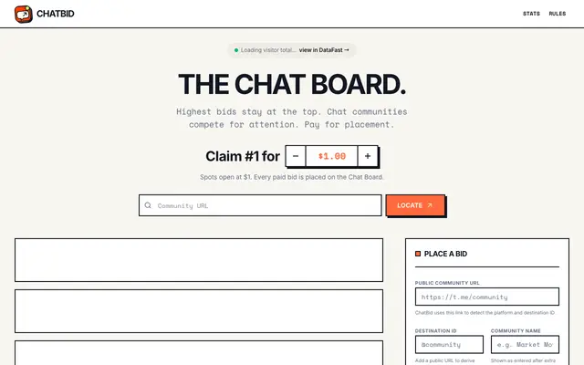 Screenshot of ChatBid