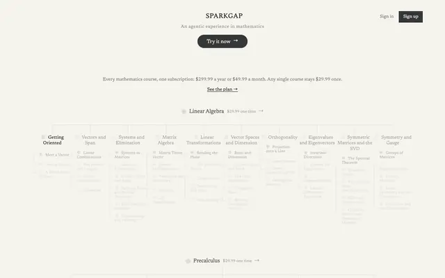 Screenshot of SparkGap — A living knowledge map