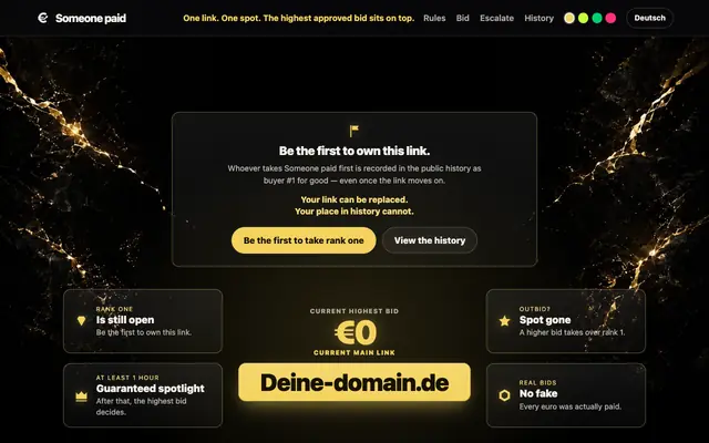 Screenshot of Someone paid – the most expensive link on the web