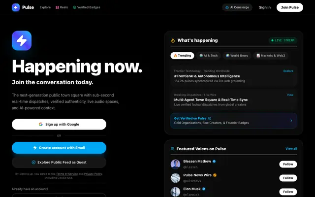 Screenshot of Pulse — Sovereign Social Network