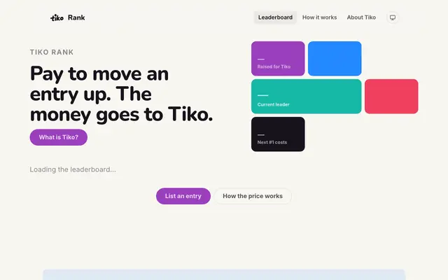 Screenshot of Tiko Rank