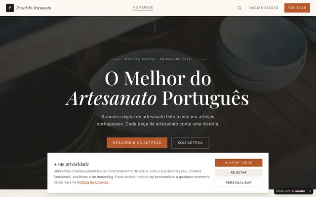 Screenshot of Portal do Artesanato — Artesanato Português