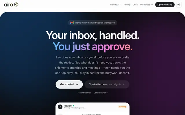 Screenshot of Airo Mail - The Email App That Files, Tracks, and Follows Up | Airo | Airo Mail