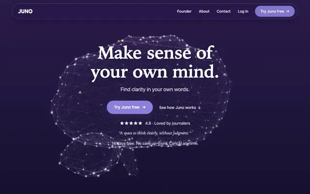 Screenshot of Juno — Make sense of your own mind.