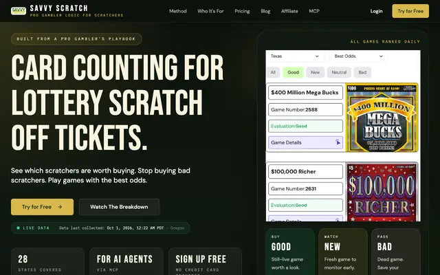 Screenshot of Savvy Scratch - Pro Gambler Scratch Off Edge Finder