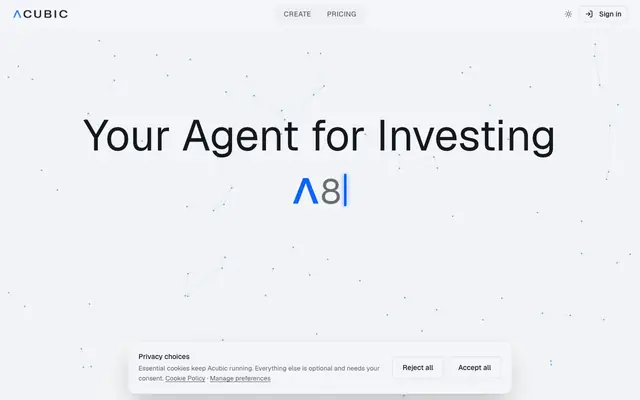 Screenshot of Quant AI Agent for Investing | Acubic