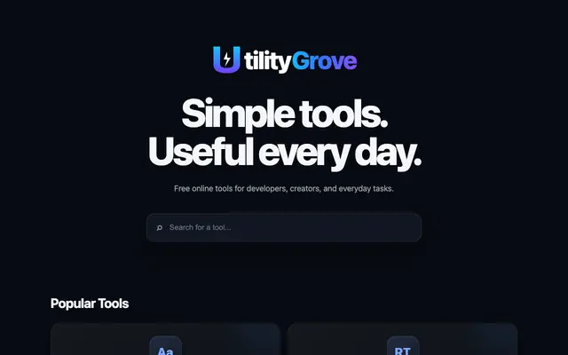 Screenshot of UtilityGrove